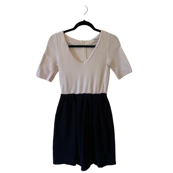 Ganni S short sleeve mini dress color block contemporary classic fit & flare - Picture 1 of 8